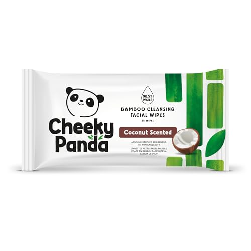 The Cheeky Panda Abschminktücher aus Bambus | Mit Kokosduft | 25 Reinigungstücher fürs Gesicht | Biologisch Abbaubar | Super Sanft & Nachhaltig | Feuchttücher zur Make-up Entfernung