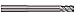Micro 100 VLR-500-5-060 Corner Radius End Mill, 1/2" Cutter Dia, 1" LOC, 060" Corner Rad, 4-1/2" Reach, 480" Neck Dia, 5 Fl, 1/2" Shank Dia, 6" OAL, Uncoated