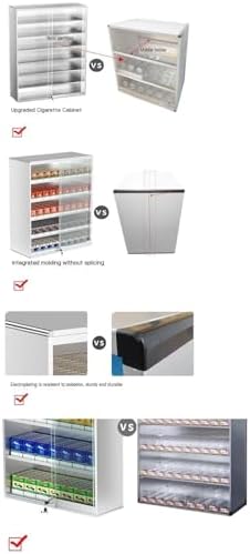 Commercial Cigarette Display Rack - Silver Desktop Stand for Matchbook & Vape Display, Wall-Mounted Cabinet, Versatile Organizer Shelf, Multiple Combinations for Optimal Visibility