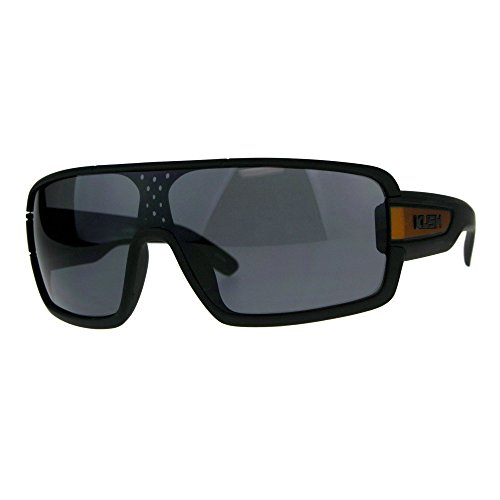 PASTL KUSH Goggle Sunglasses Mens Matted Black Shield Frame UV 400