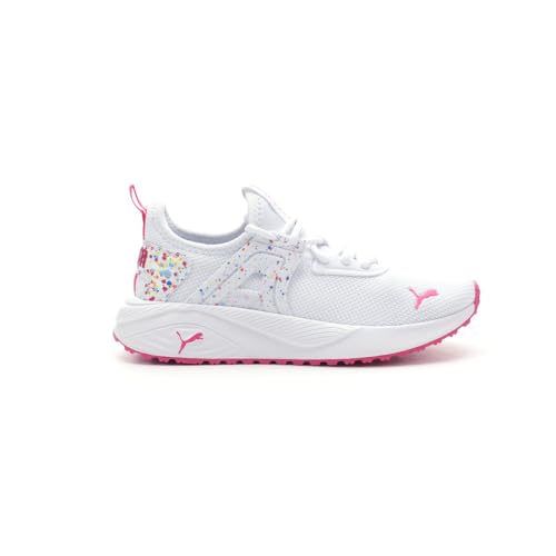 Image of PUMA Unisex-Child, Pacer 23 Bonbon, PUMA White-PUMA Pink, Big Kid, 5