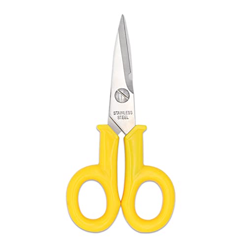 SZYDD Professional Electrician Scissors High Hardness Stainless Steel Scissor Heavy Duty for Working Electrician, Yellow
