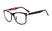 Eyekepper Design Reading Glasses Square Large Lenses Reader Eyeglasses for Women Reading Spring-Hinges Black-Red +1.25
