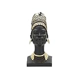 Coloris : Noir Paris Prix Statuette Tête Femme Coiffe Massai 45cm Noir
