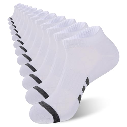 Heatuff 12 Pairs Men's Cushion Ankle Socks Athletic Running Low Cut Breathable Comfort Casual Socks