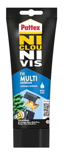 Pattex - Pattex Colle Ni Clou Ni Vis Multi-Matériaux - Fixation Ultra Forte en Tube 334g