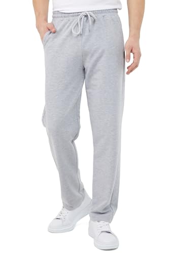 COMEOR Men's Thin Lightweight Breathable Cotton Straight Leg Jogging Pants, Long Sweatpants, Men's Jogger Training Trousers, Relaxing Tracksuit Bottoms