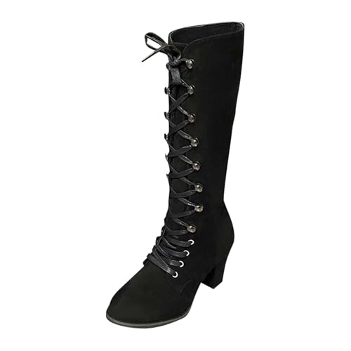 Bottes à lanières femme à talon épais pour marcher sans douleur
