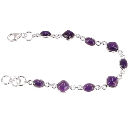 Bracelet indien Boho en argent améthyste véritable bijou ethnique - 3
