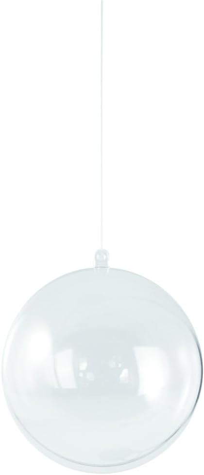 Rayher 3906637 Plastic Ball 2-Piece Diameter 8 cm Crystal
