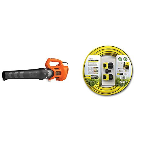 BLACK+DECKER Souffleur Axial Filaire 1850W, Souffleur de Feuilles Mortes avec 2 Vitesses et Racloir Intégré & Kärcher Set de raccordement pour nettoyeurs...