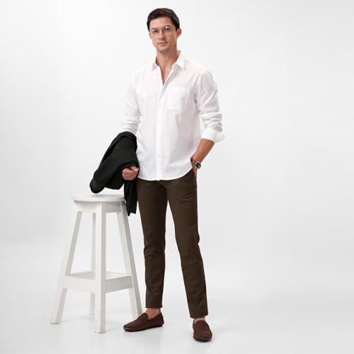 Image of BASICS Premium Cotton Stretch Formal Trousers for Men | Office Pants