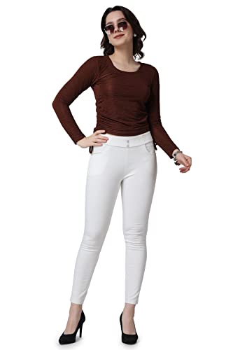 Image of POPWINGS Casual Self Design Regular Fit Polyester Full Sleeves Crop Tops for Women with Crush String