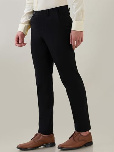 Image of Park Avenue Men Neo Fit Twill Pattern Poly Viscose Blend Flat Front Formal Trouser
