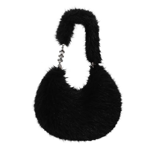 Sac à main en fausse fourrure LA CARRIE au style Y2k pour femme chic