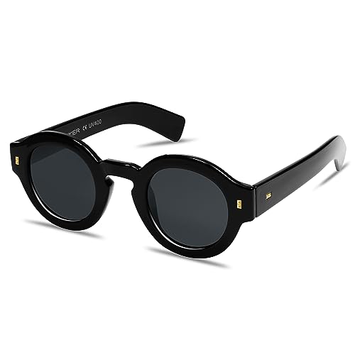Image of VANLINKER Vintage Round Polarized Sunglasses for Women Men Trendy Shades Retro Circle Sun Glasses VL9743