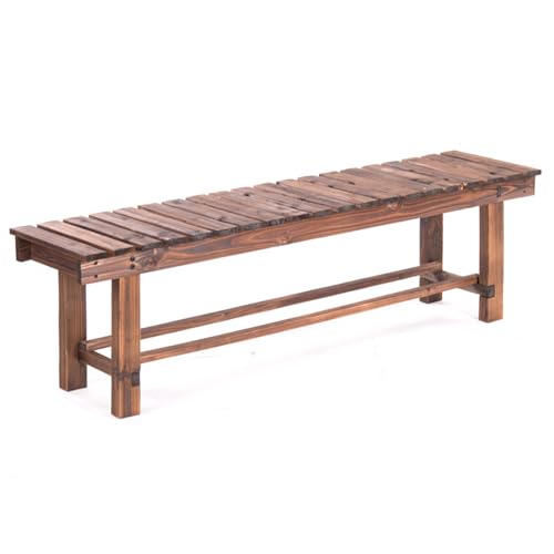 Banc de jardin extérieur en bois dur 150 cm pour terrasse et parc