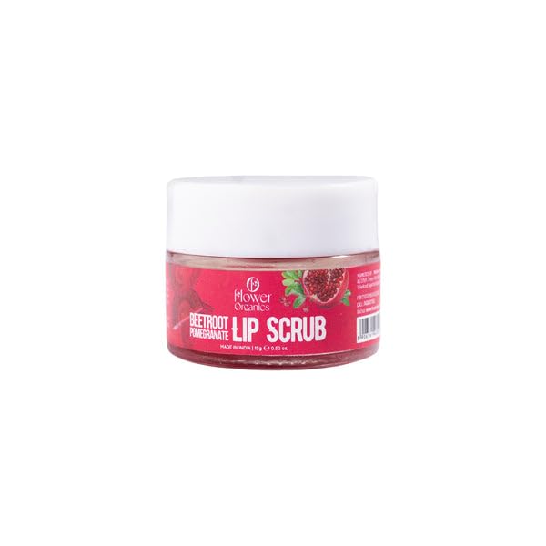 Flower Organics Beetroot & Pomegranate Lip Scrub | Gently Exfoliates, Softens & Brightens Lips | Natural Sugar-Based Formula for Smooth, Rosy Lips | 15g-picture-56