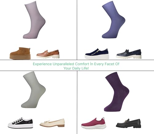 Image of omer & zeki Womens Cute Crew Socks Casual Aesthetic Socks From Neutral Cotton Socks for Women 6 PAIRS