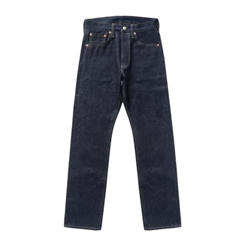 Men’S Vintage Slim Fit Sanforized Selvedge Denim Full Length Jeans Button Fly Midweight Daily Wear Pants