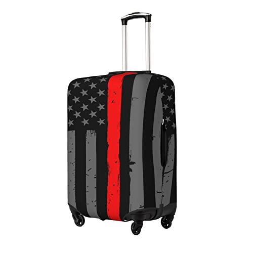 SEAEAGLE Thin Red Line Firefighter Flag Travel Luggage Cover Luggage Suitcase Protector Fits 18-32 Inch Baggage Trunk Case2