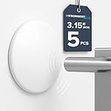 Strongest Home Wall & Door Handle Stopper 3.15' Set 5 Pieces of White Rubber Door Knob Round Wall Shield Cushion, Quiet Wall Protector for Door Handle, Guard Door Bumper Wall - Self Adhesive