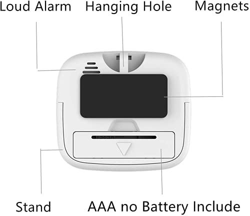 NIAGUOJI Küchentimer mit großem LCD-Display, digitaler Küchentimer zum Kochen, magnetische Stoppuhr, Timer mit lautem Wecker, Eieruhr, weiß