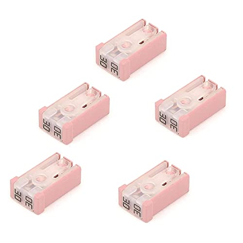 5 Pcs Slotted Automotive Mcase Mini Shaped Cartridge Fuse Kit, 30A, 32V #TOP4