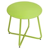 Grand patio Outdoor Side Table, Small Round End Table Accent Table for Patio Porch Deck, Lime Green