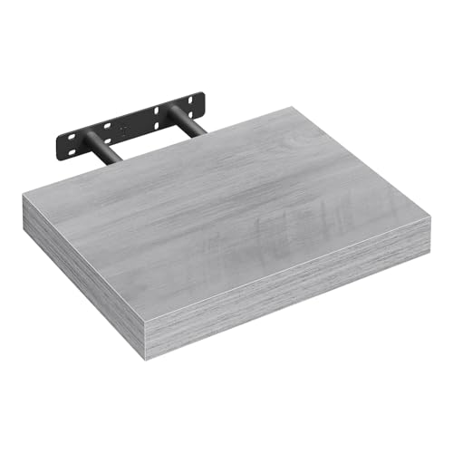 WOLTU Mensola da Muro Rettangolare Scaffale Libreria a Parete Decorazione per Cameretta Ufficio Porta CD/Dvd in Legno Rovere grigio 30cm RG9371grei
