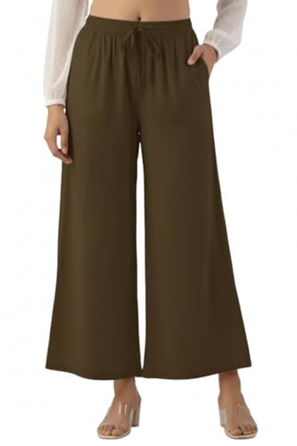Image of Moirai Super Soft Viscose Rayon Palazzo Pants for Women Relaxed & Regular Fit Solid Palazzo for Women & Girls Casual Ethnic Wear