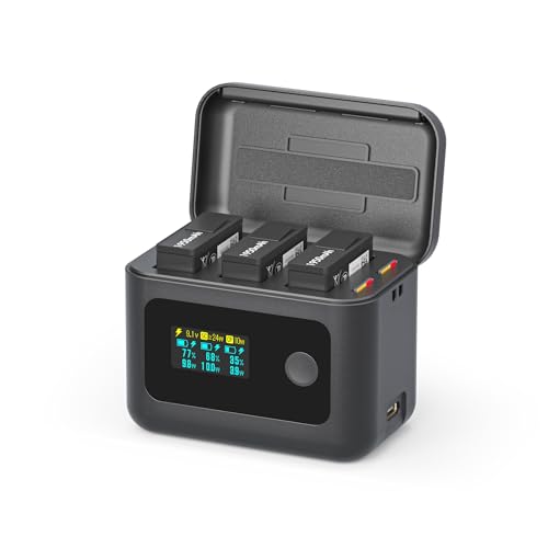 Image of Intelligent Battery Charger for DJI OSMO 360&Action 6 /5 Pro /4 /3,24W Fast Charging Hub w /LCD Display Shows Battery SOC,Batteries Not Included