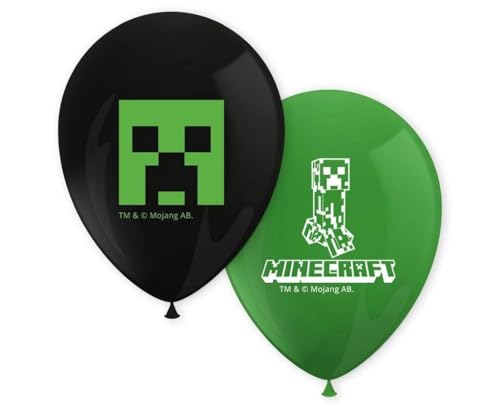 8 Luftballons * MINECRAFT * als Deko für Kindergeburtstag und Mottoparty | 85cm Umfang | Disney Luftballon Ballons Ballondeko Mottoparty Kinderparty