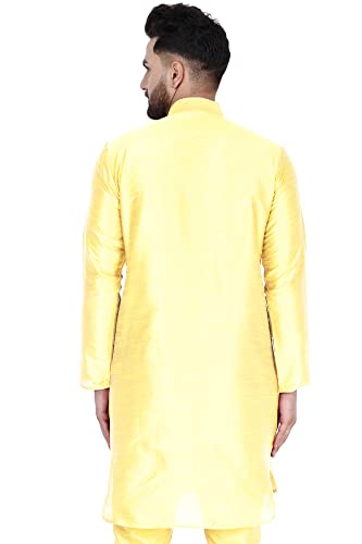 SKAVIJ Men's Art Silk Long Shirt Indian Casual Kurta Party Wear Outfit2