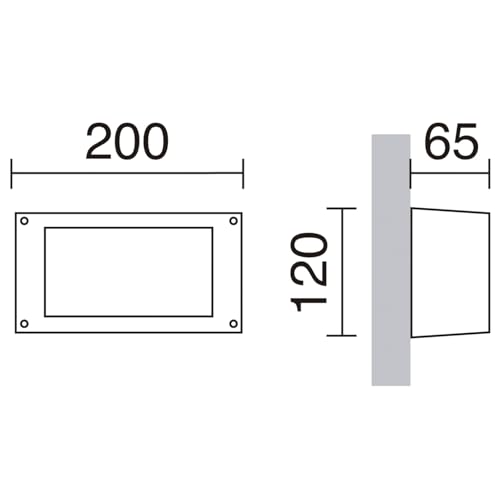 Aplique rectangular pared DEVON GX53 negro para terrazas modernas 3