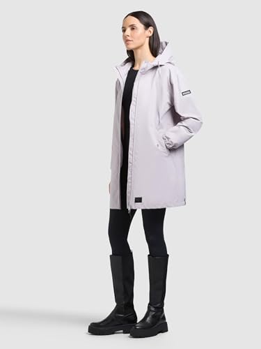 khujo Ameti Veste mi-saison longue ultra légère pour femme avec fermeture éclair à double sens et sac à bandoulière Ameti XS à XXL, Raindrops Lilac, XXL – vue 6