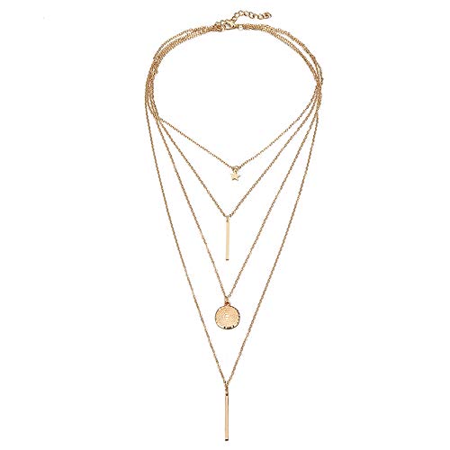 Jewels Galaxy Stylish Multi Layered Gold Plated Stunning Necklace for Women/Girls