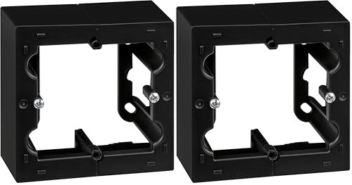 SIMON - Caja de Superficie, Base de Enchufe Empotrable, Serie Simon 10, Apta para Interiores (IP20), Fácil de Instalar, Un Elemento, Color Negro (Paquete de 2)