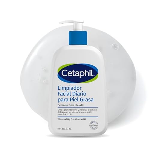 CETAPHIL Limpiador Facial Diario Para Piel Grasa 473ml Limpia y elimina el exceso de grasa sin resecar la pielml Recomendada por Dermatólogos para Piel Sensible.
