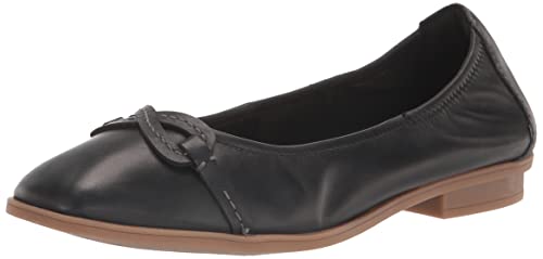 Clarks Women's Lyrical Rhyme Ballet Flat, Black Leather, 11