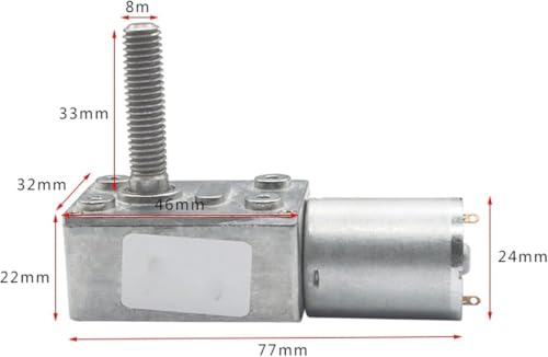 Moteur à engrenage à vis sans fin en métal durable DC 6V