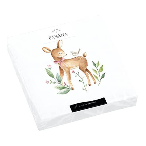 20 kleine Cocktail-Servietten Vogel auf Kitz | Reh | Tiere | Kinder |...