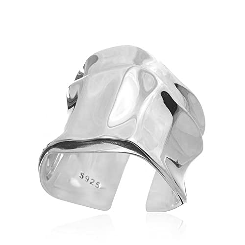 Fashion Geometric Statement Expandable Ring for Women Adjustable Open Stacking Wide Rings Promise Eternity Finger Bands Minimalist Jewelry Gifts