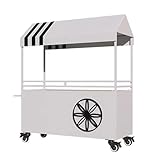 Soporte portátil de exhibición de alimentos con toldo, carrito de hierro para proveedores al aire libre para calles y mercados de agricultores