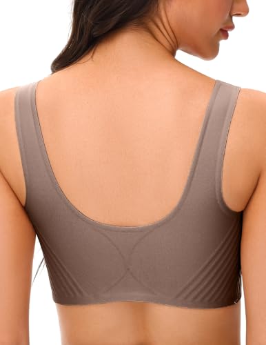 Image of Seamless Front Closure Bras for Women No Underwire Back Support Bra Full Coverage