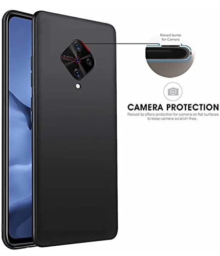Image of Mobile Back Cover Case for Vivo S1 Pro (Silicone Case|CameraProtection|Black SC1510)