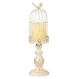 Candle Holder Decorative Bird Cage Tea Light Candle Holders Metal Vintage Lanterns for Pillar Candles Table Centerpiece for Party Wedding Chic French Decor Large