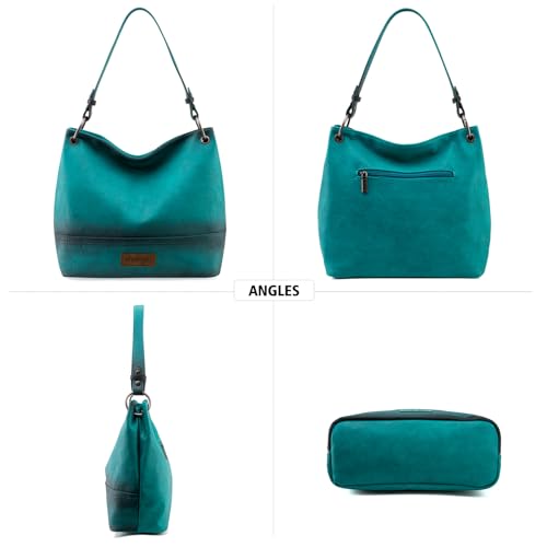 Image of Wrangler Hobo Bags for Women Vegan Leather Top Handle Shoulder Purses and Handbags