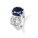  GemKing R2806 S925 silver 5ct high carbon diamond ring 10 * 10 Gemini full diamond ring