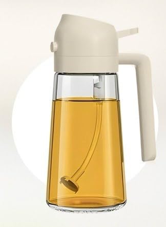 Generic OIL DISPENSER AND SPRAY BOTTLE FOR KITCHEN 2 IN 1 OIL DISPENSER AND SPRAY BOTTLE (OFF WHITE)